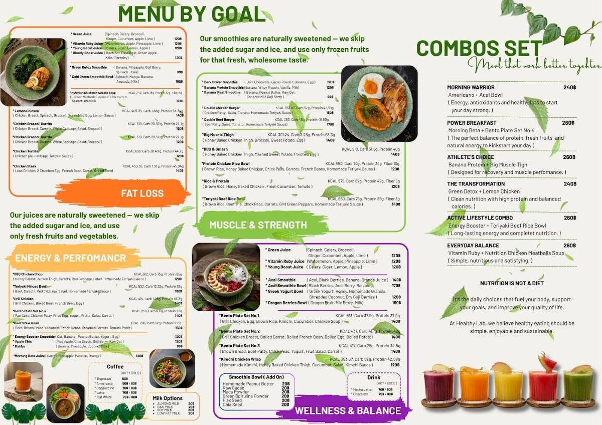 Healthy Lab Cafe меню