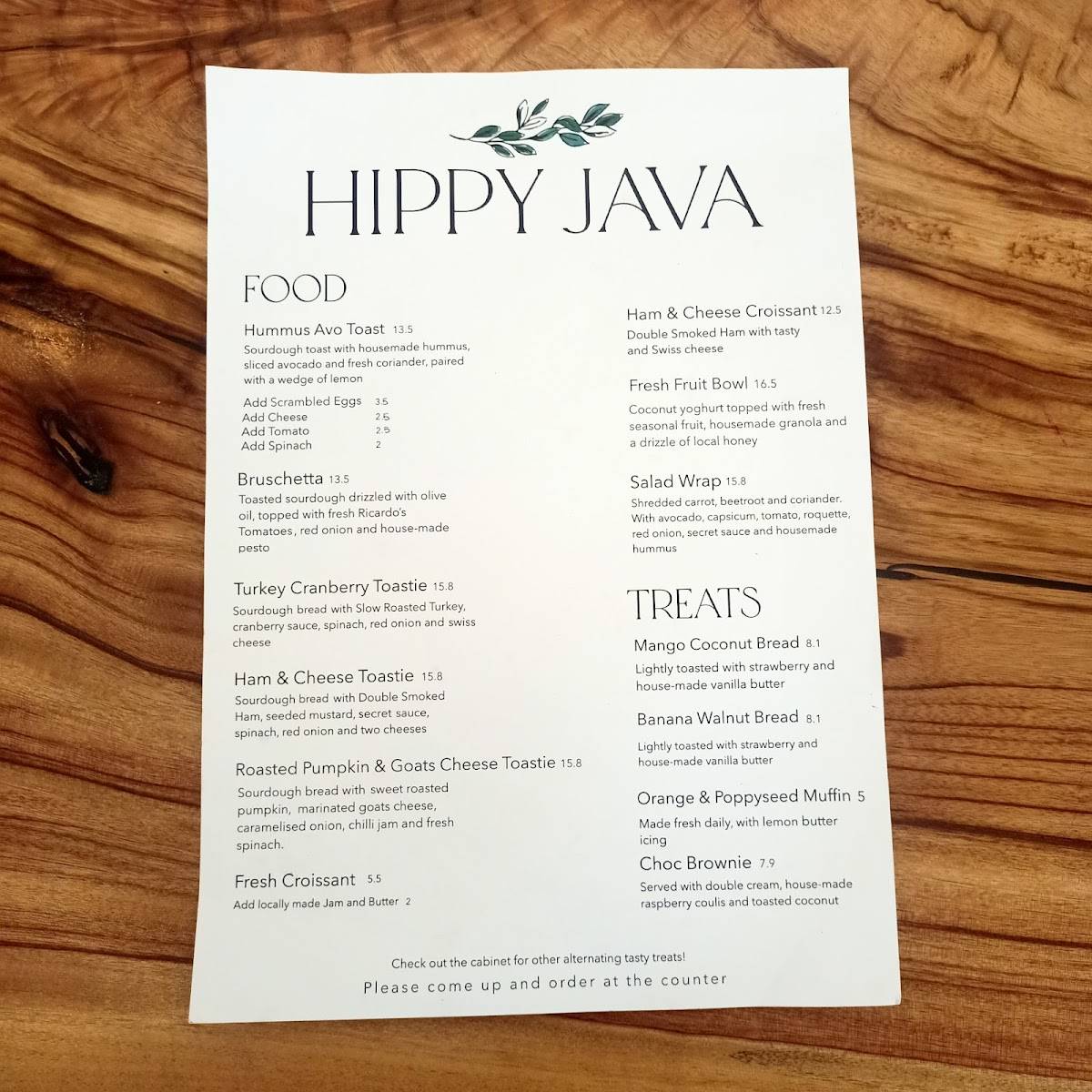 Hippy Java меню