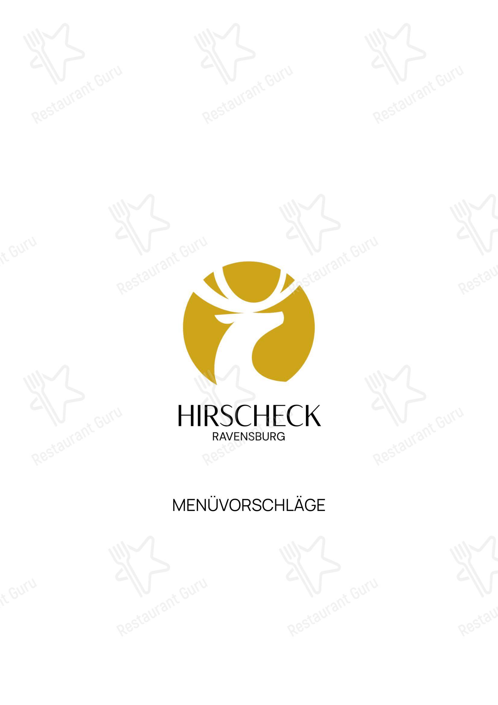 Меню стейк хауса Hirscheck Ravensburg - Меню напитков