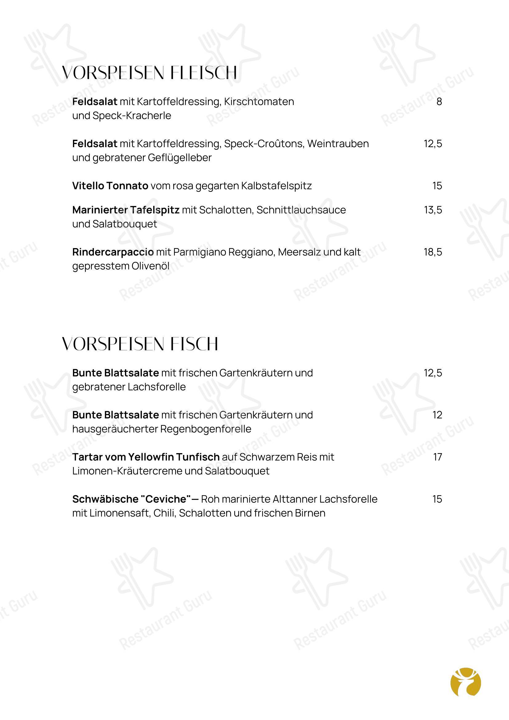 Меню напитков стейк хауса Hirscheck Ravensburg в Равенсбурге
