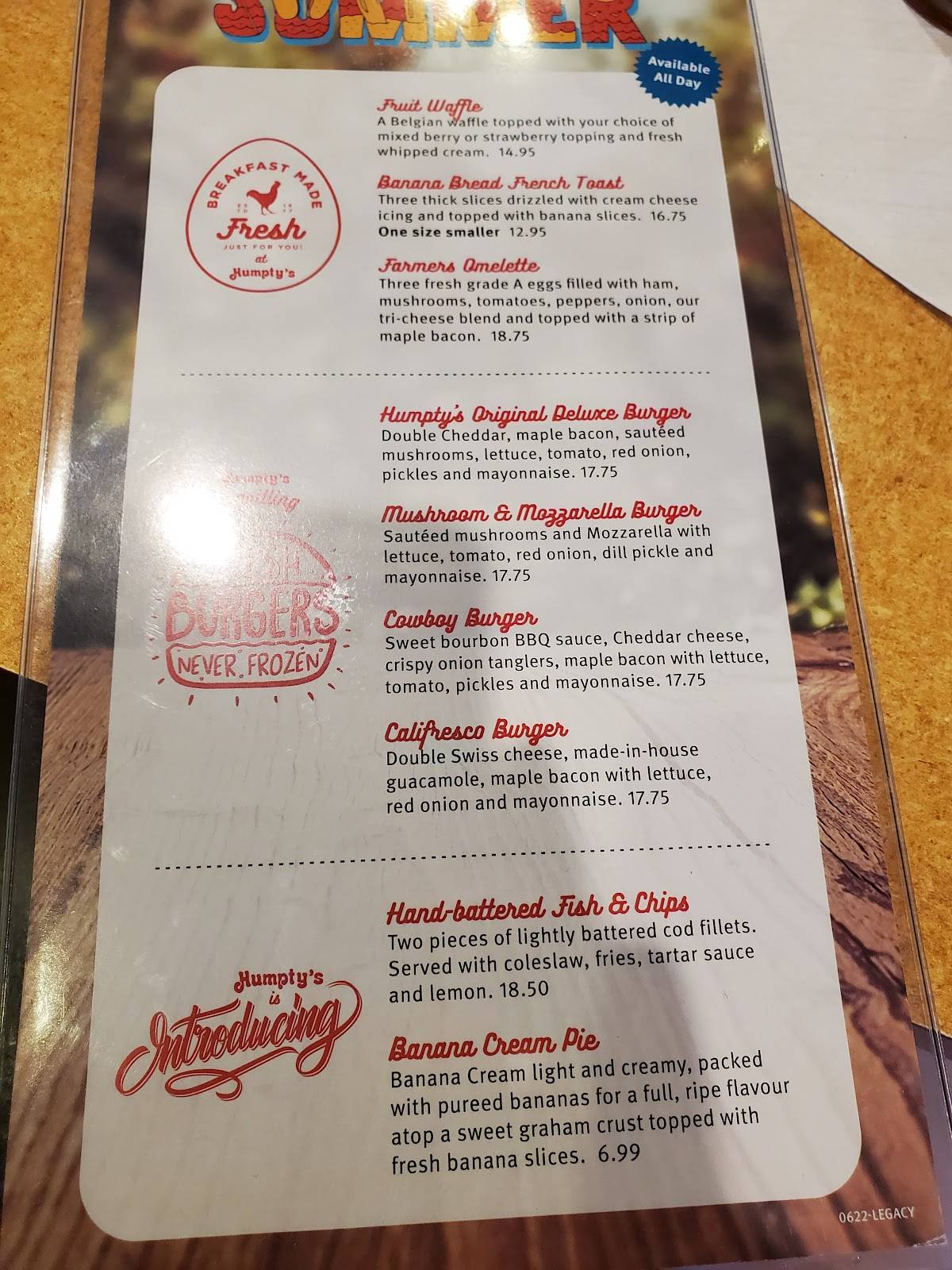 Humpty's Big Plate Diner - 4th Street меню