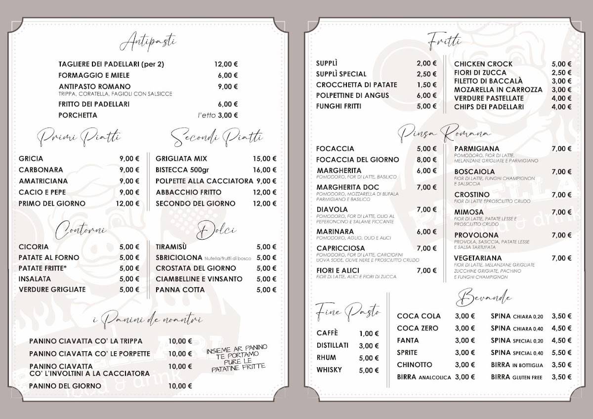 I Padellari - Ristorante Roma Ostiense меню