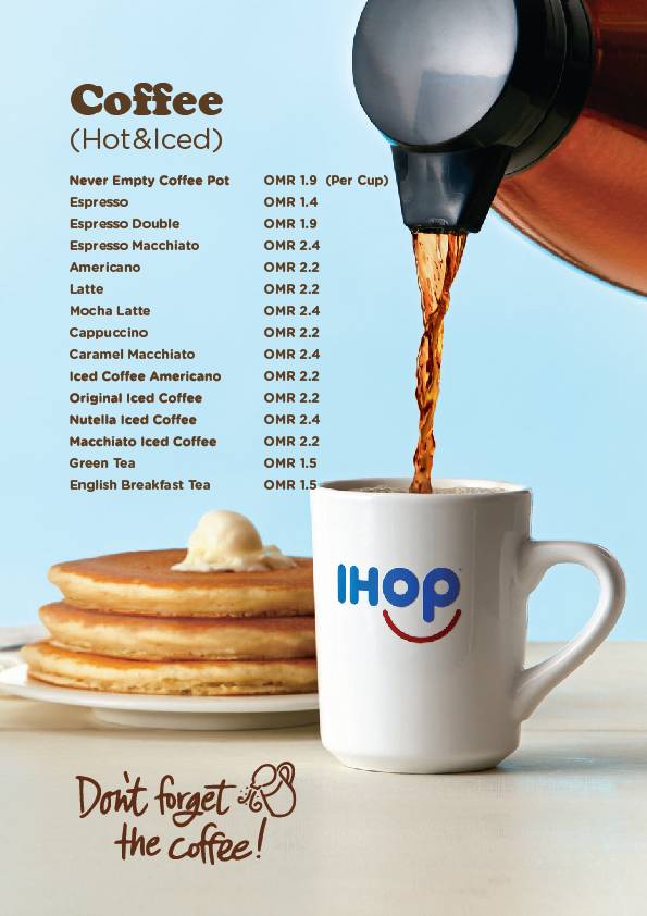 IHOP меню