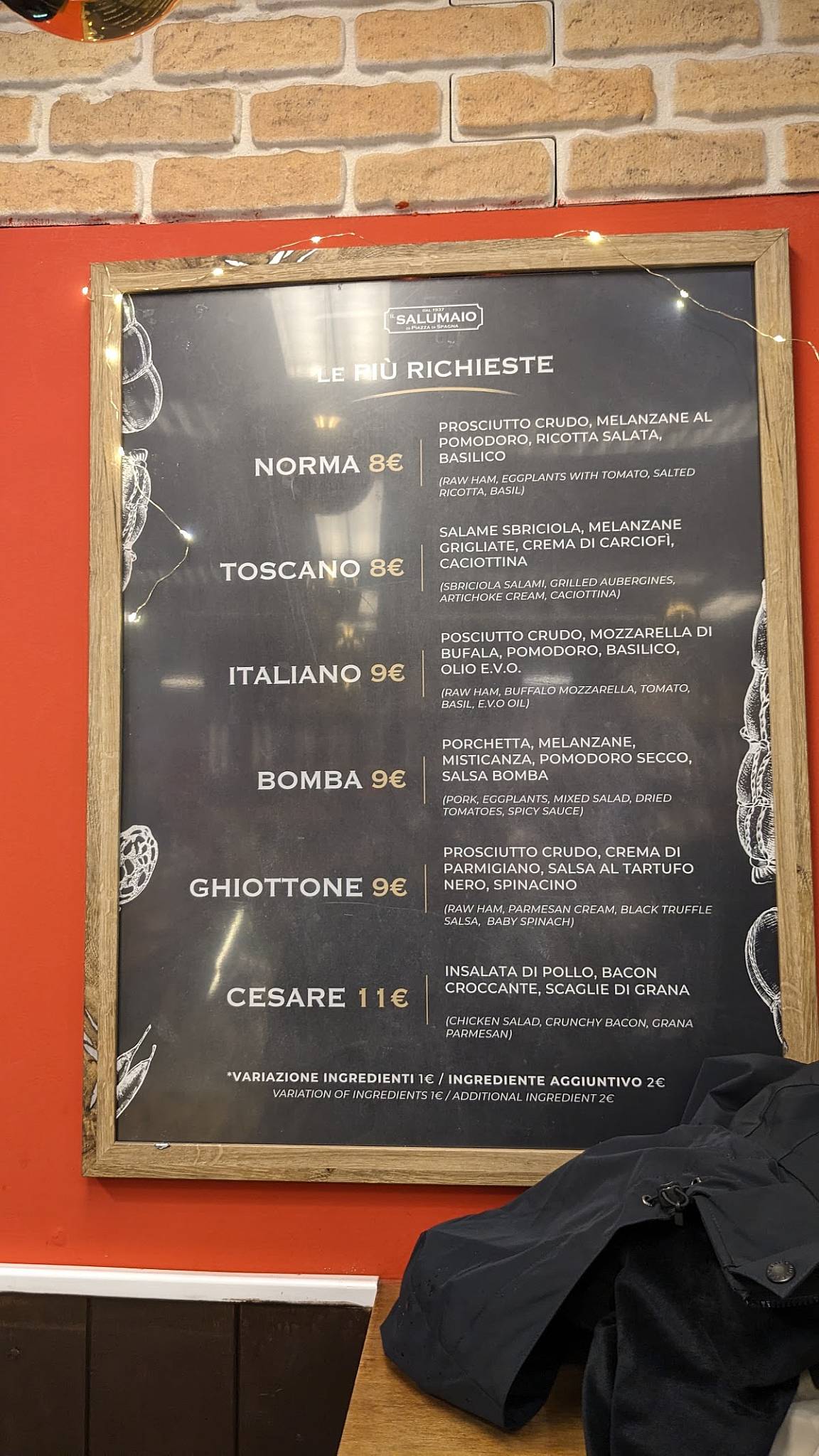 IL SALUMAIO меню