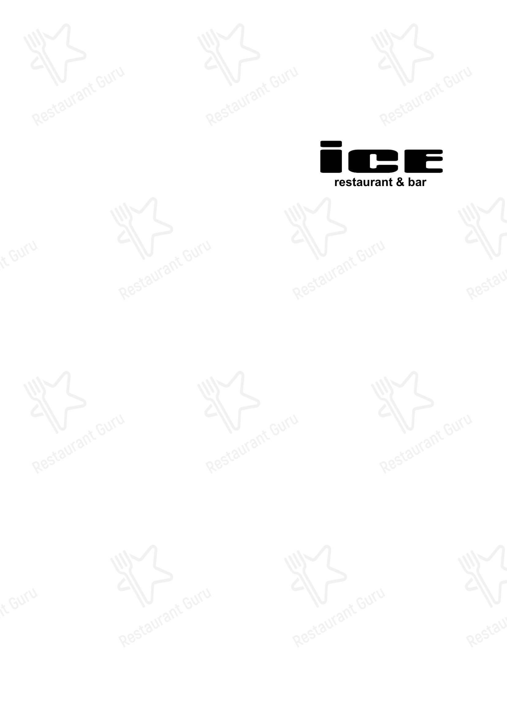 Меню ресторана Ice - Меню напитков