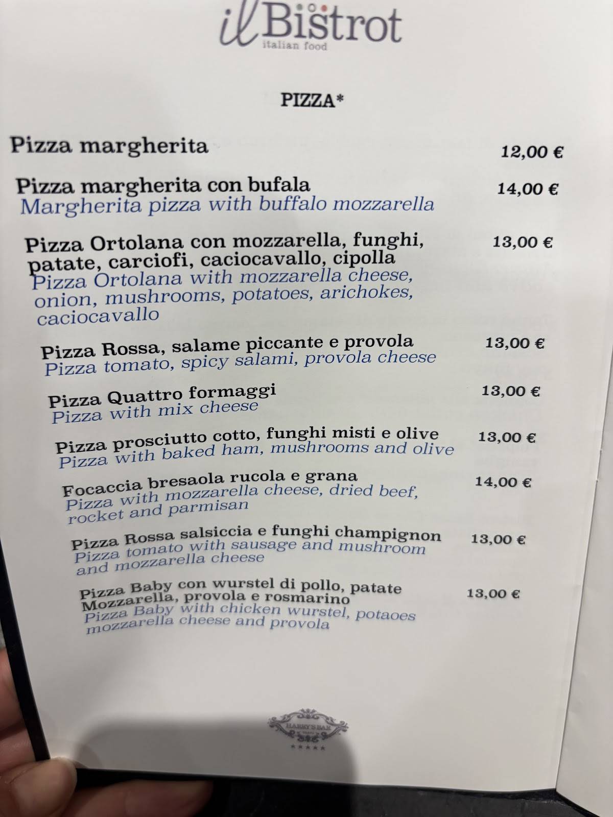 Il Bistrot - Roma Trevi меню