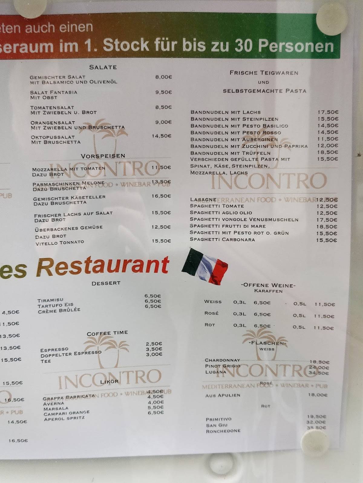 Incontro меню