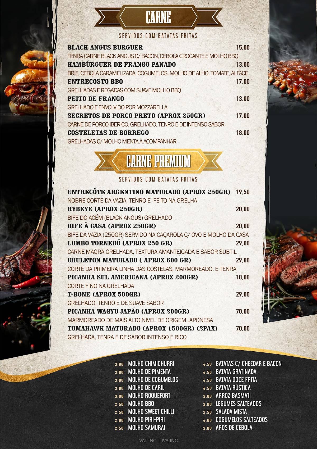Infinity Steakhouse & Bar меню