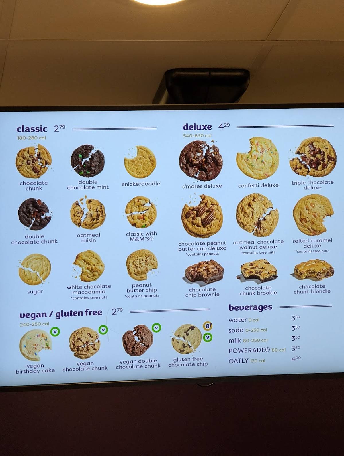 Insomnia Cookies меню