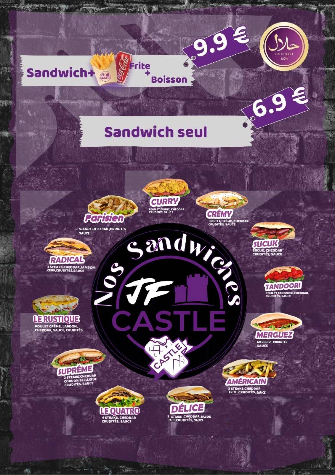 J.F.CASTLE меню