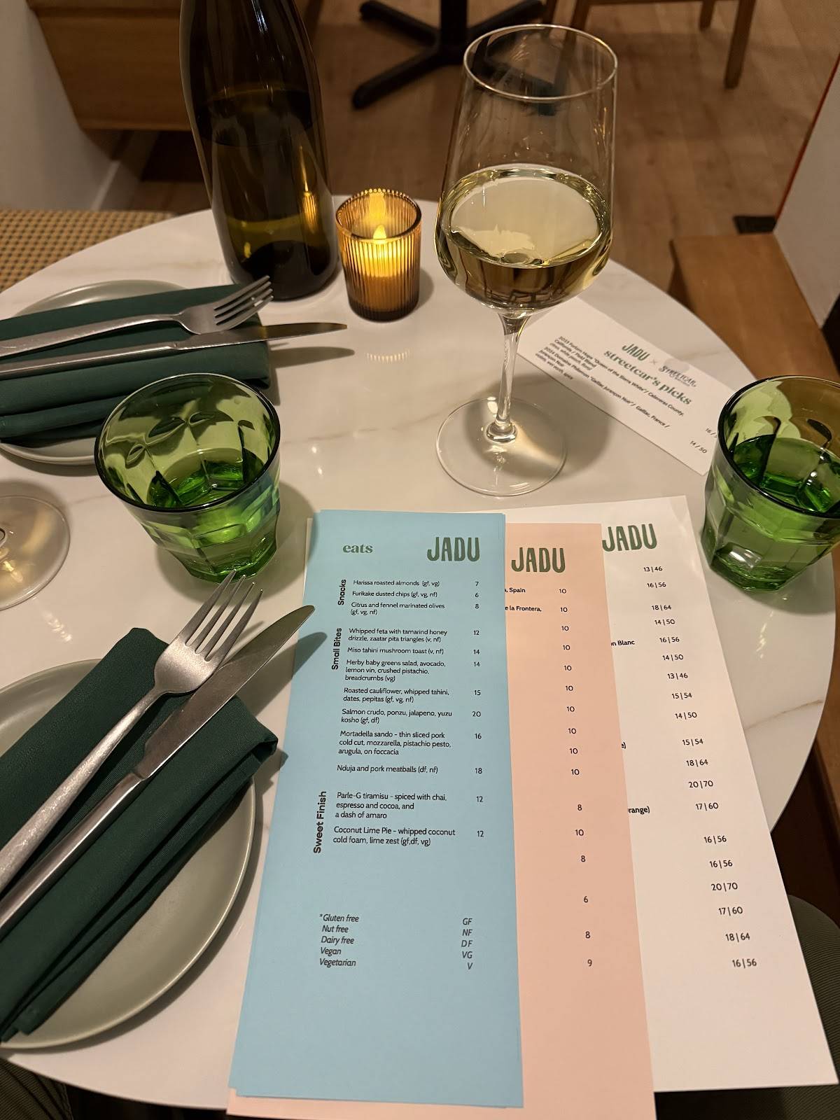 Jadu меню