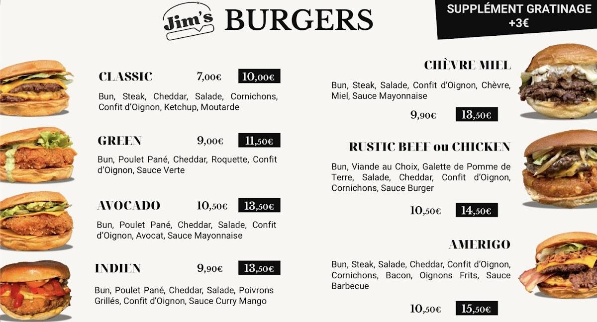 Jim’s Burger меню