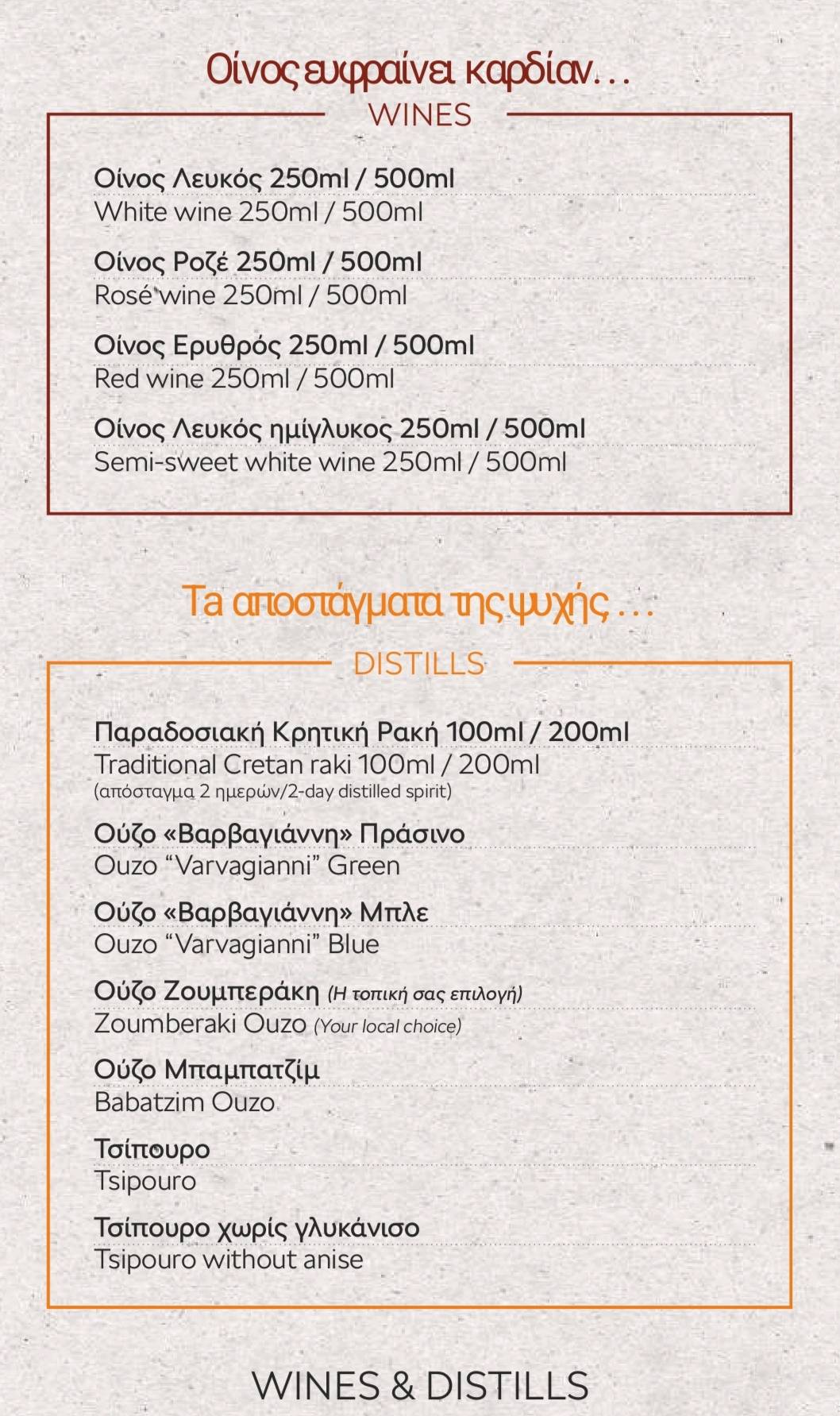 KANAVATSO (Μουσικό καφενείο) меню