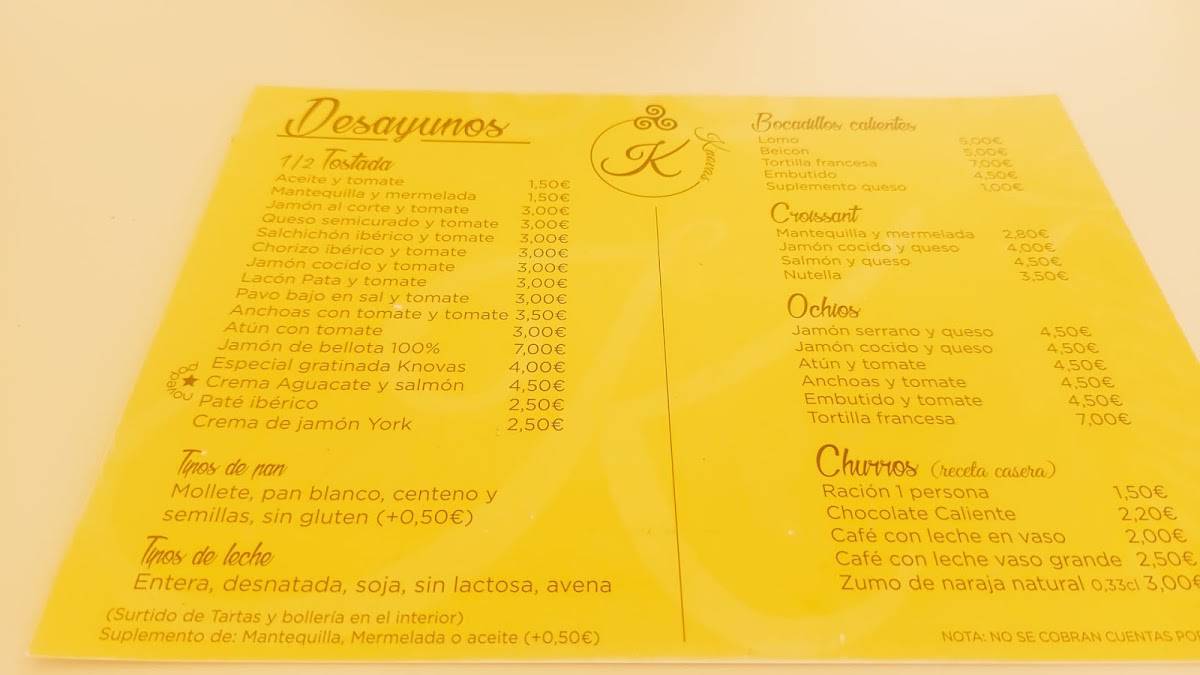 K'Novas Café меню
