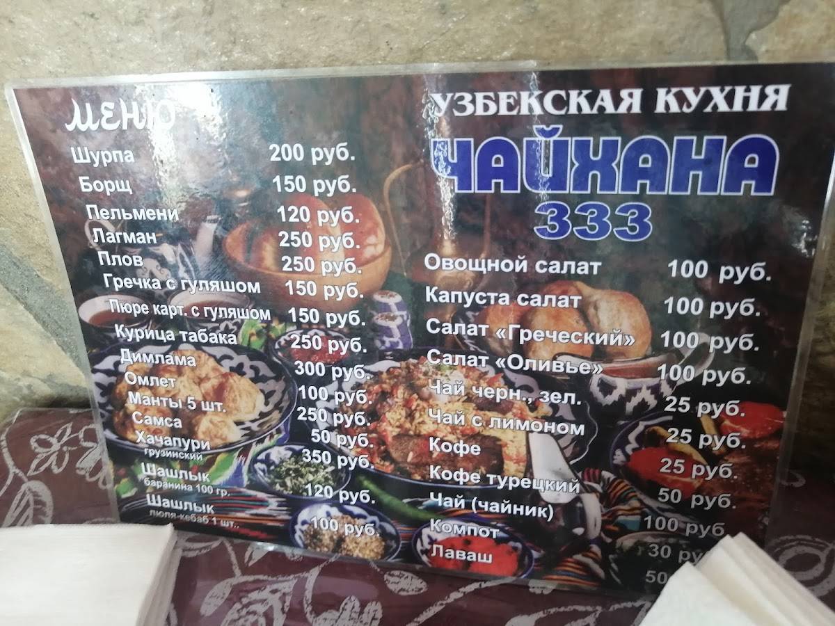 Кафе меню