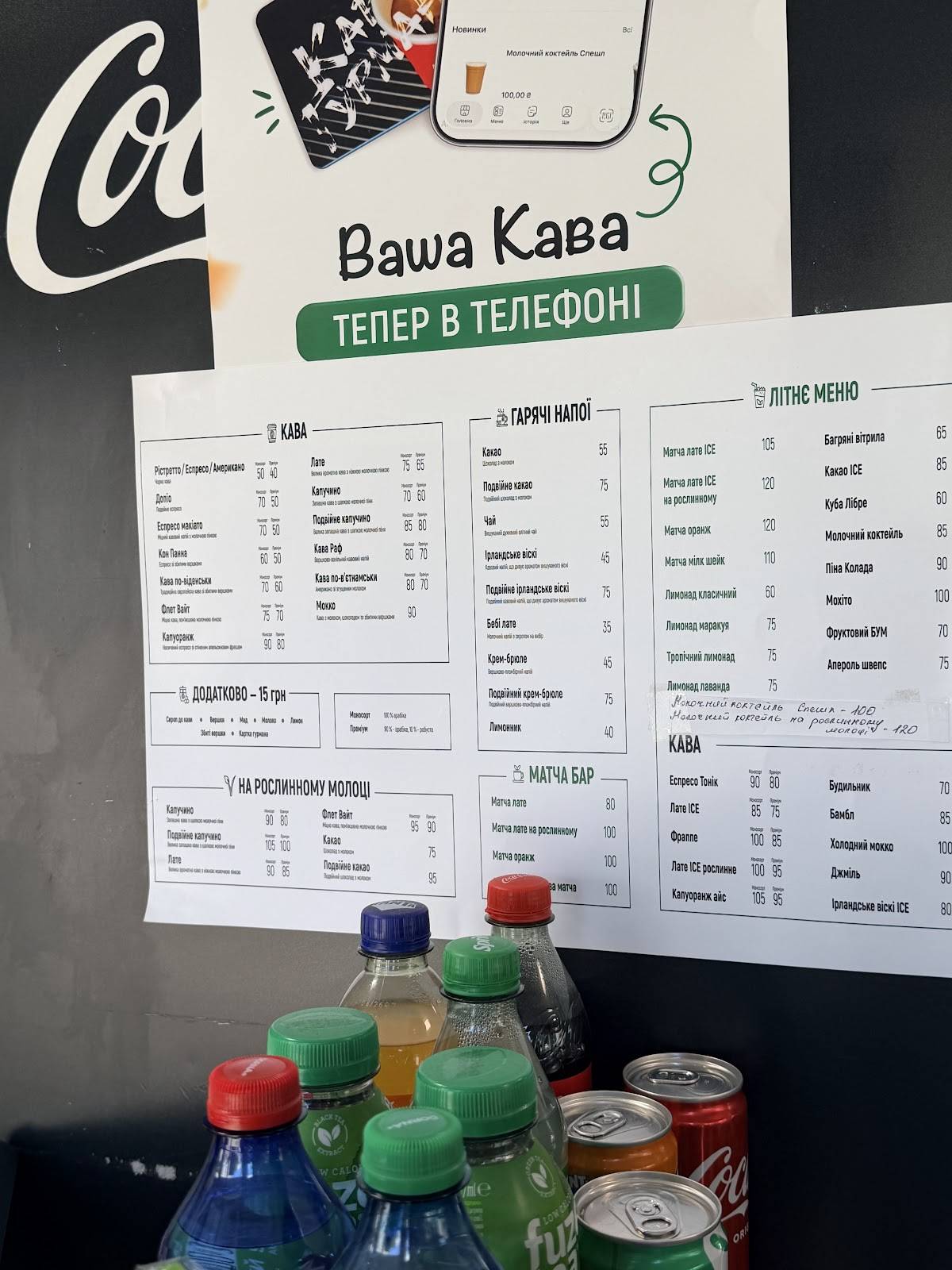Кав'ярня 1 меню