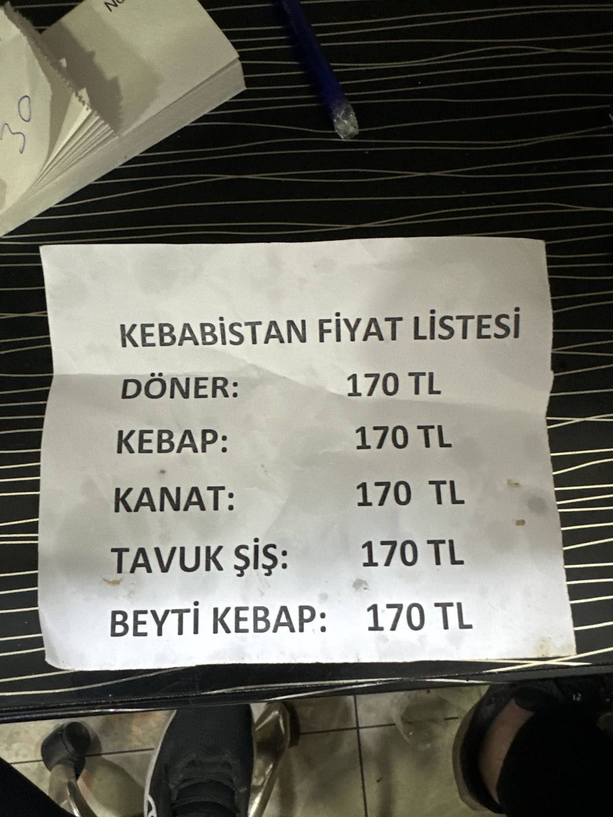 Kebabistan меню