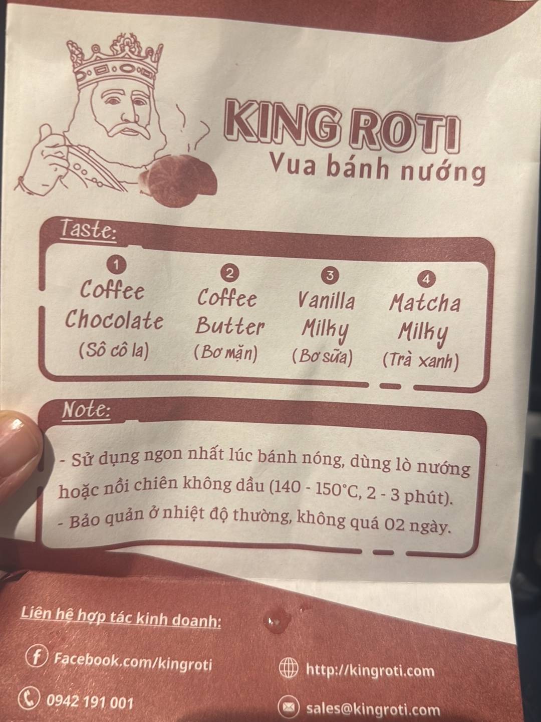 King Roti Hàng Gai меню