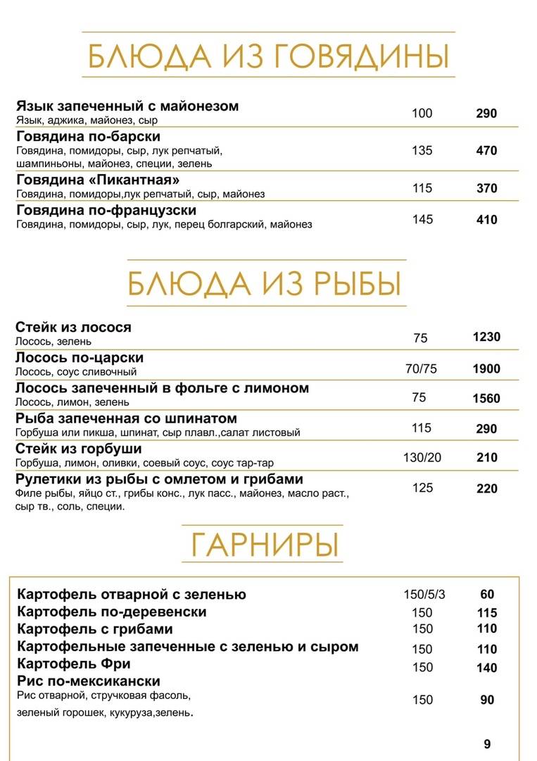 Апельсинка меню