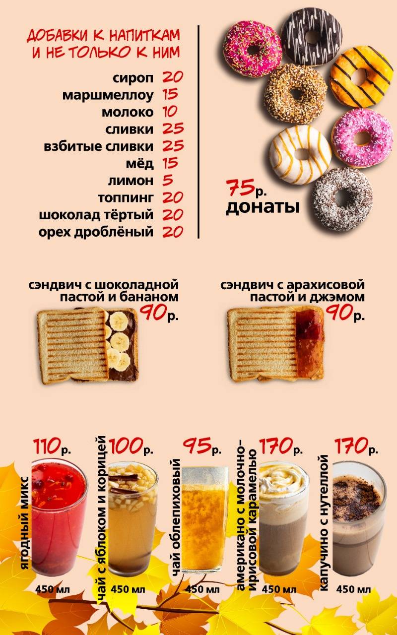 Кофеинка меню