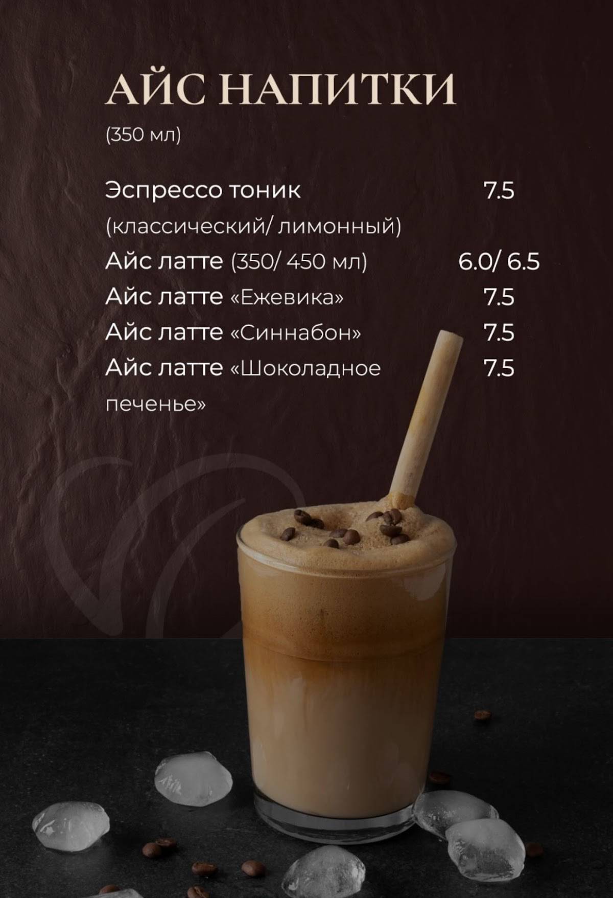 Кофейня "Истории" меню