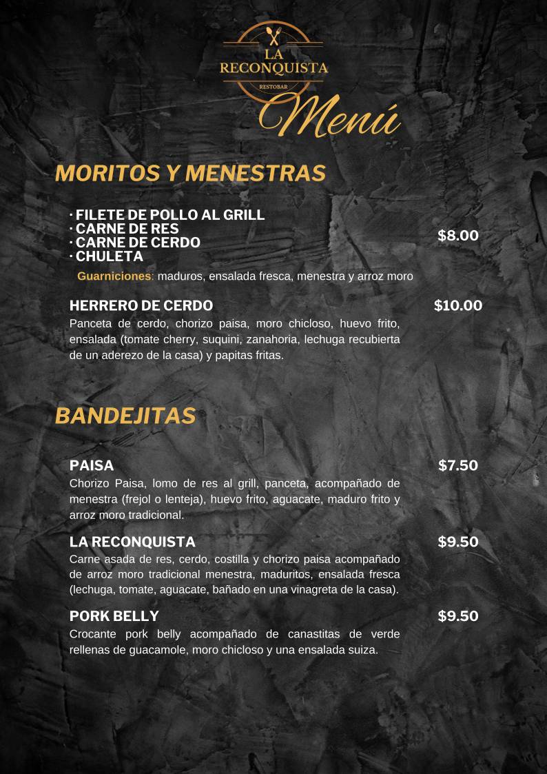 LA RECONQUISTA RESTOBAR меню