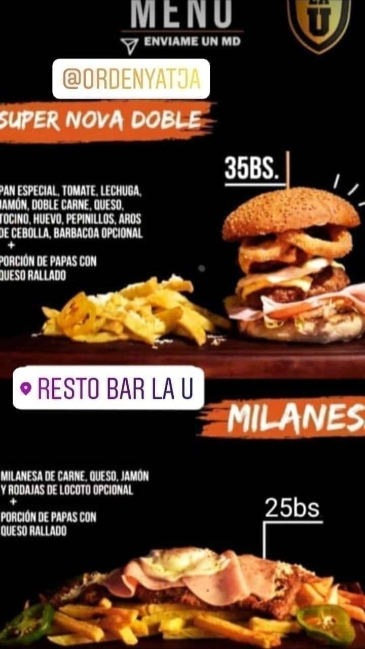 LA U RESTO BAR меню