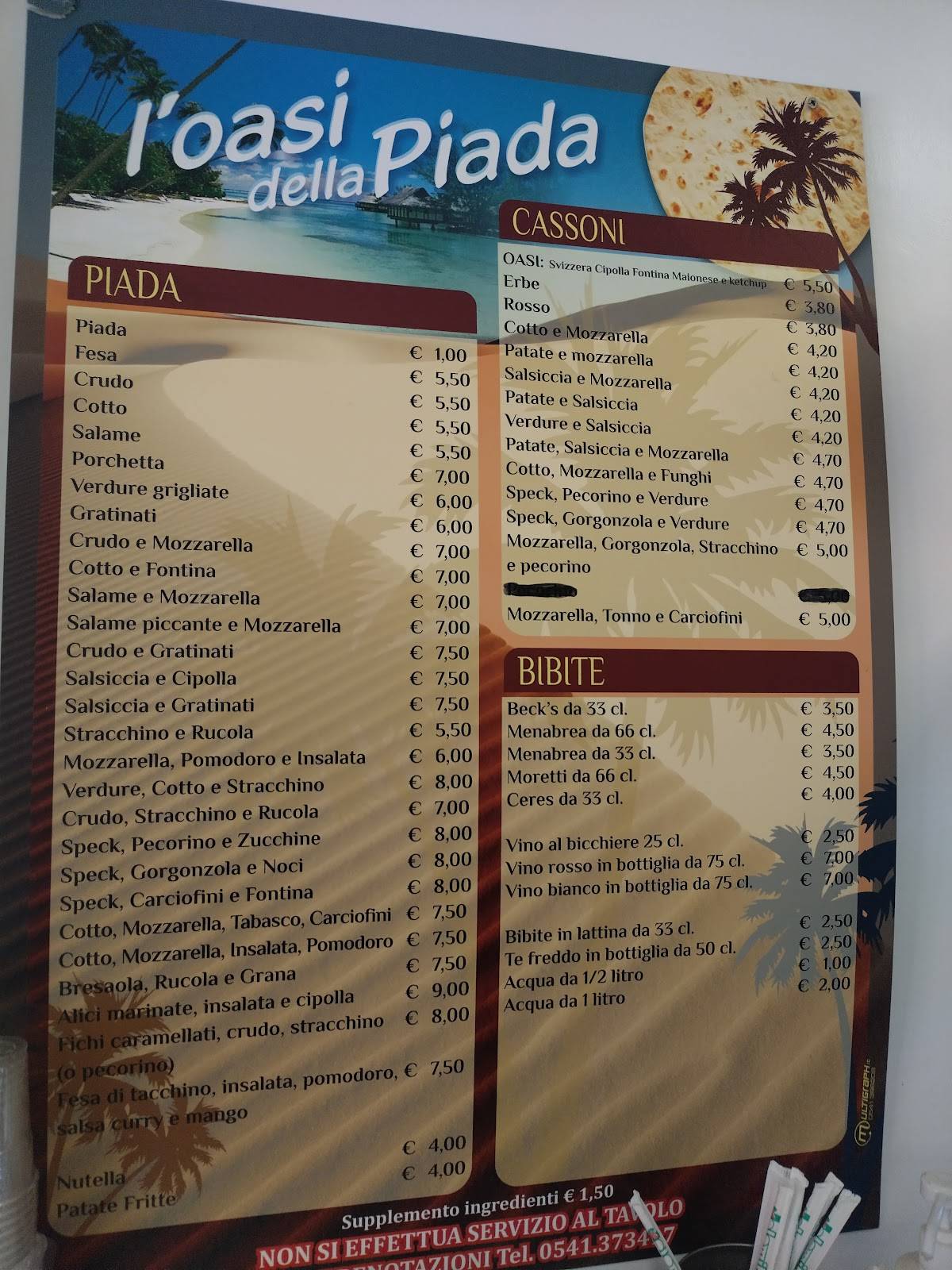 L'Oasi della Piada меню
