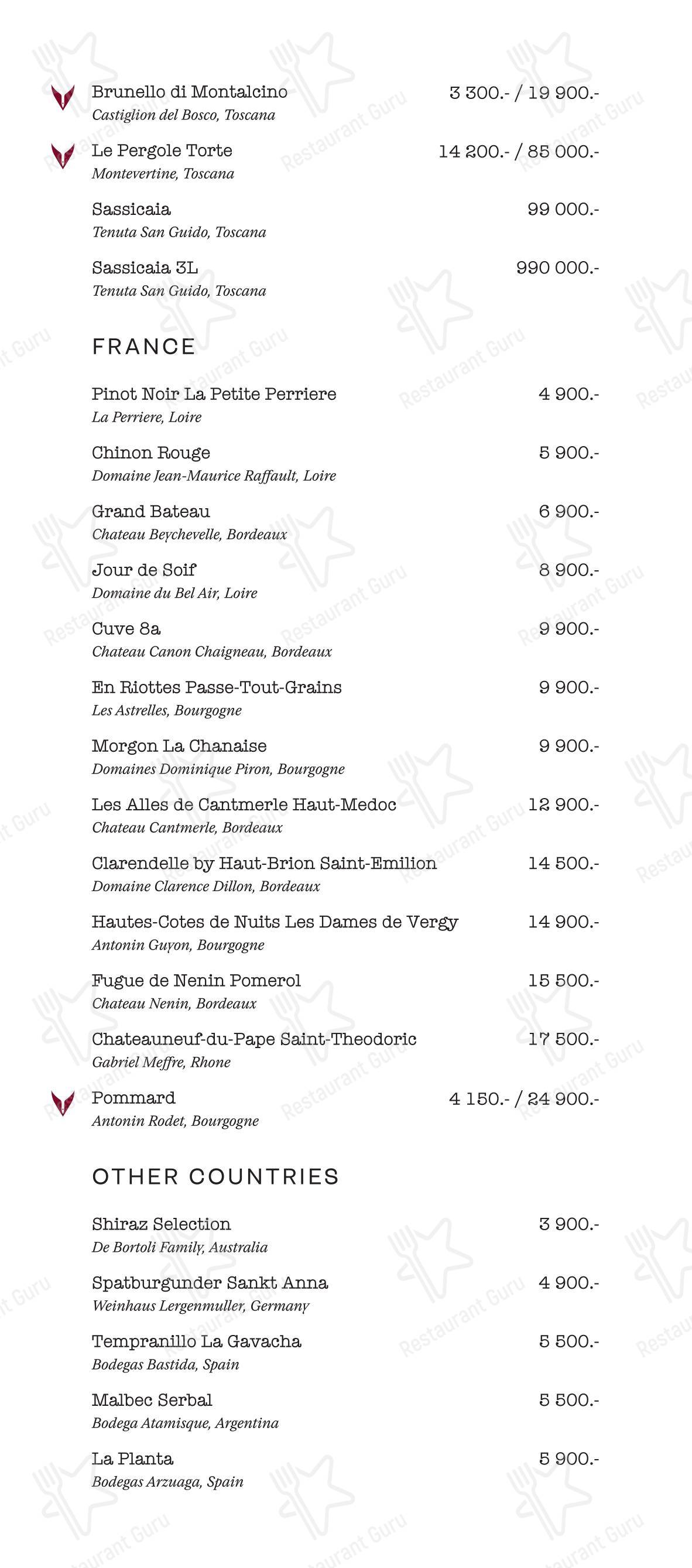 Takeaway Menu ресторана Ла фабрика