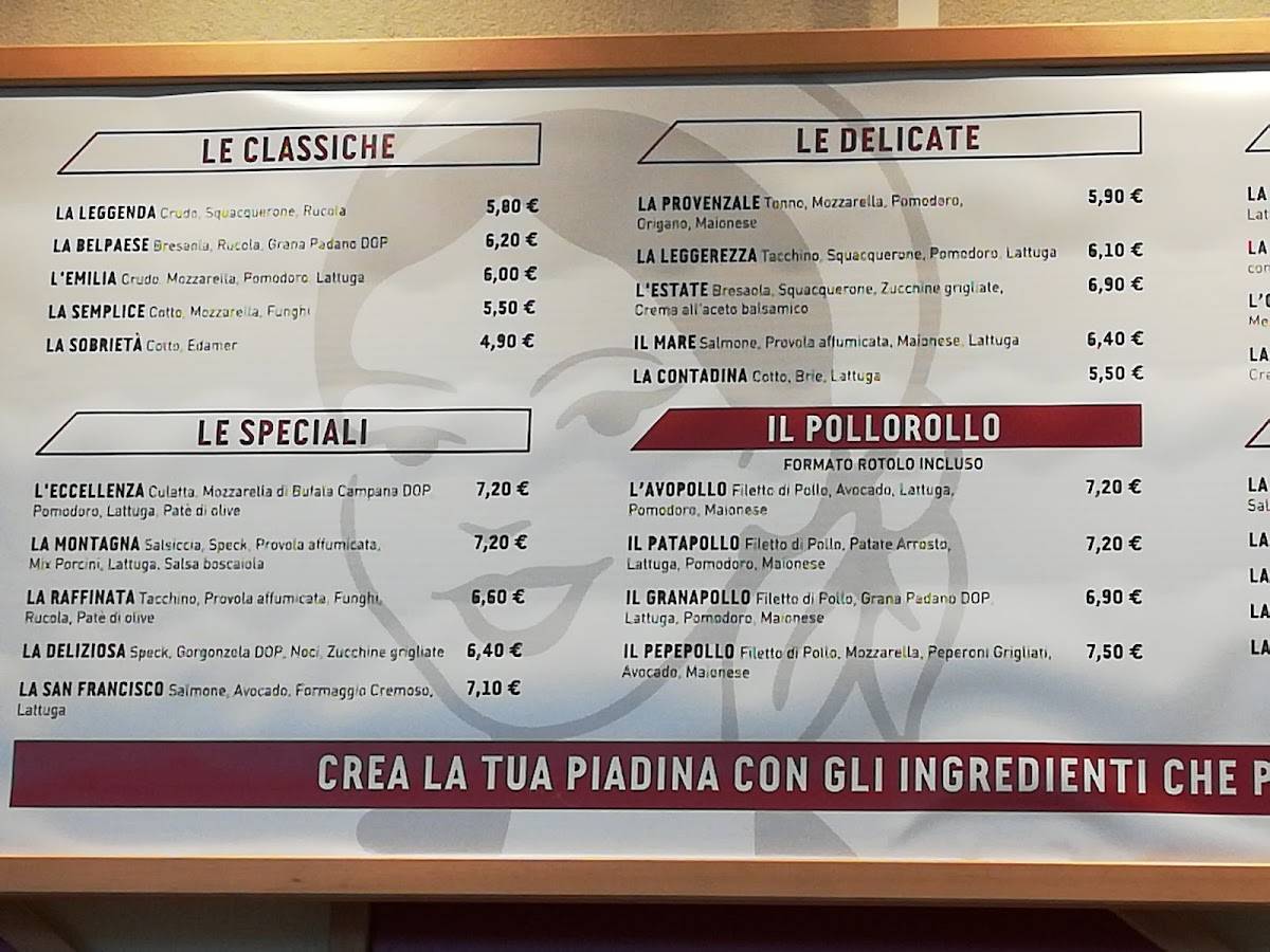 La Piadineria меню