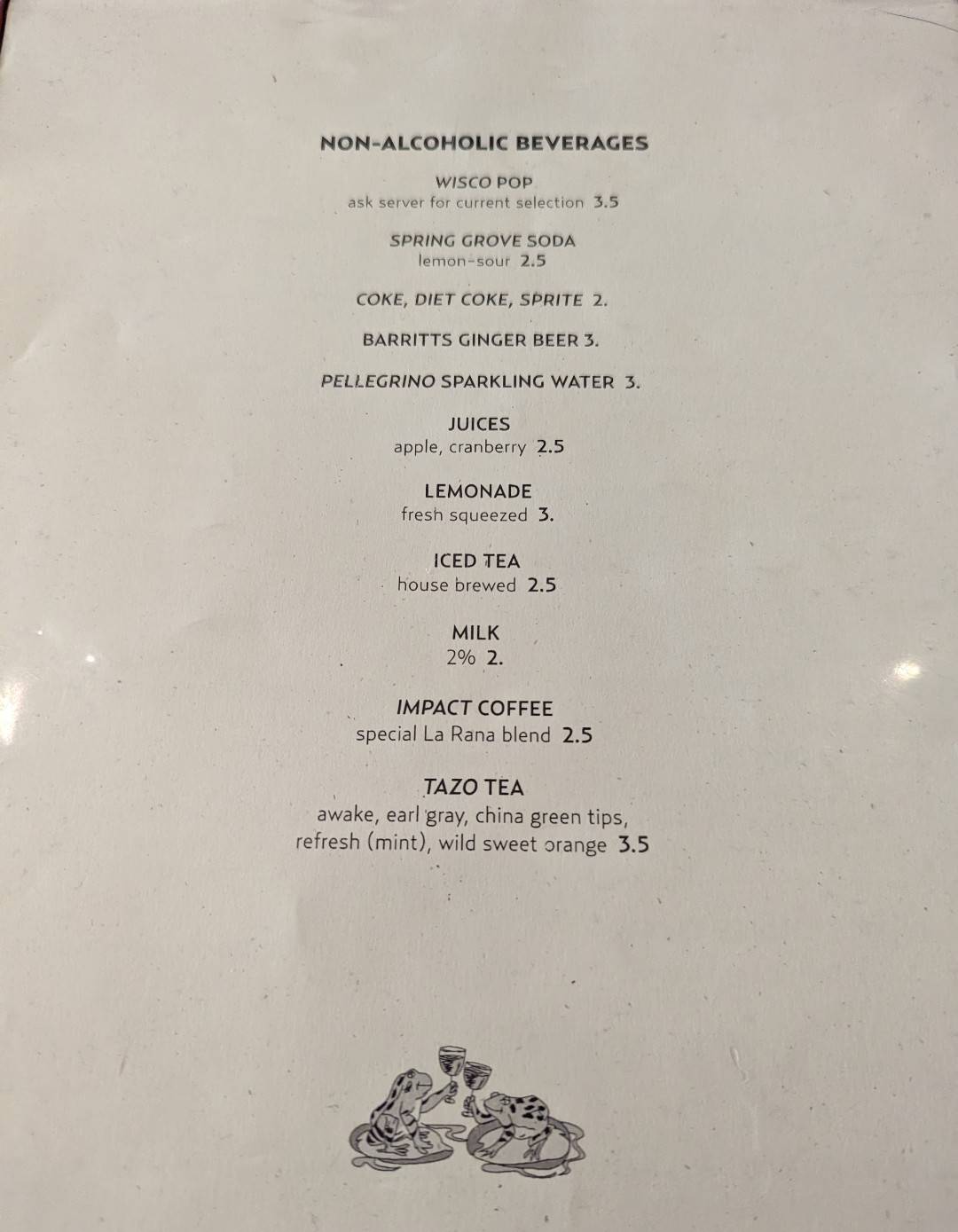 La Rana Bistro меню