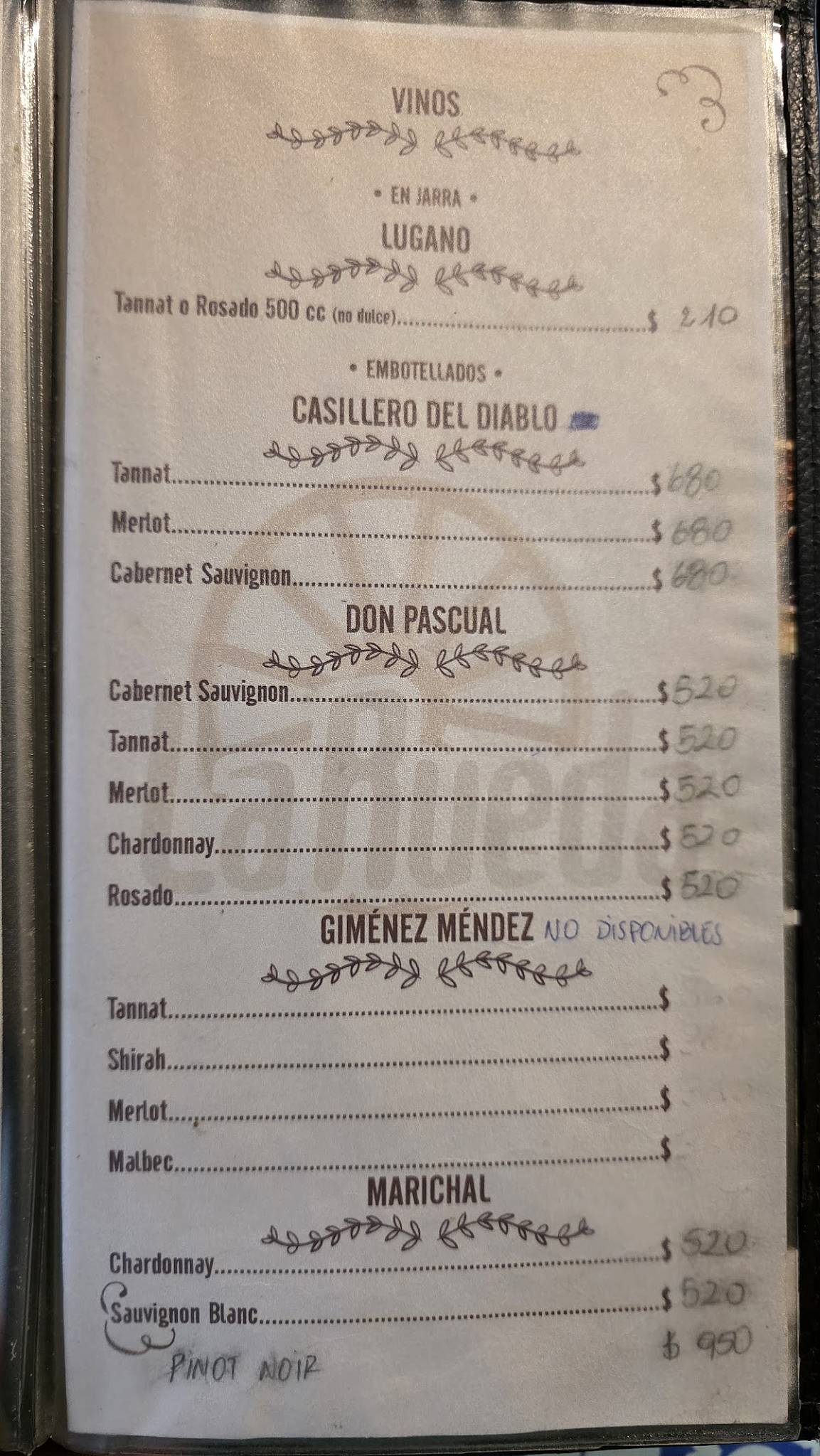 La Rueda меню