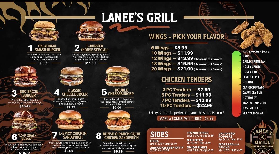 Lanee's Grill меню
