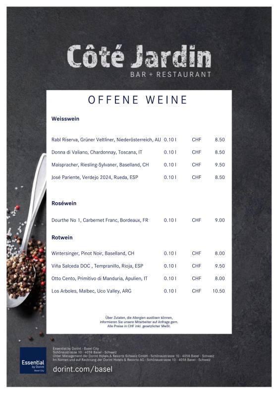 Le Bar меню