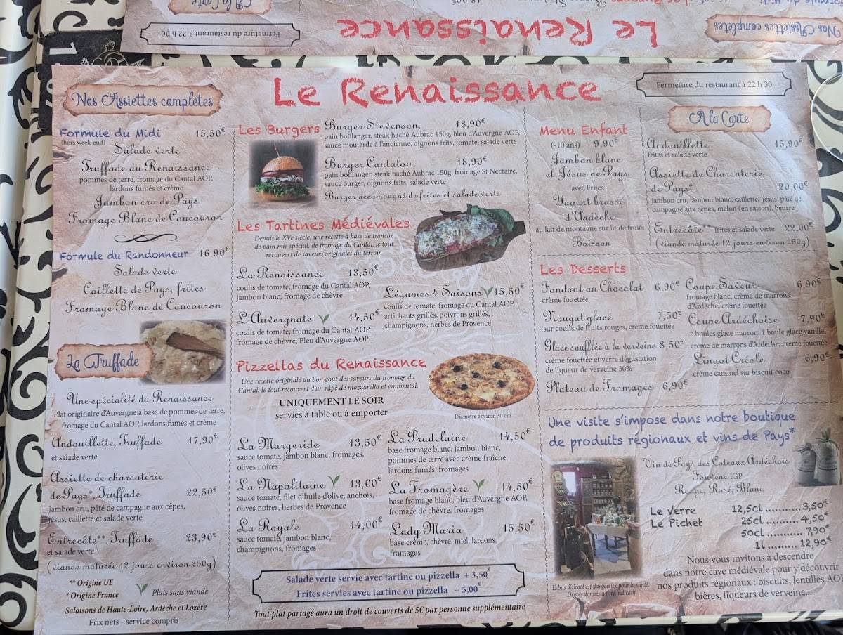 Le Renaissance меню