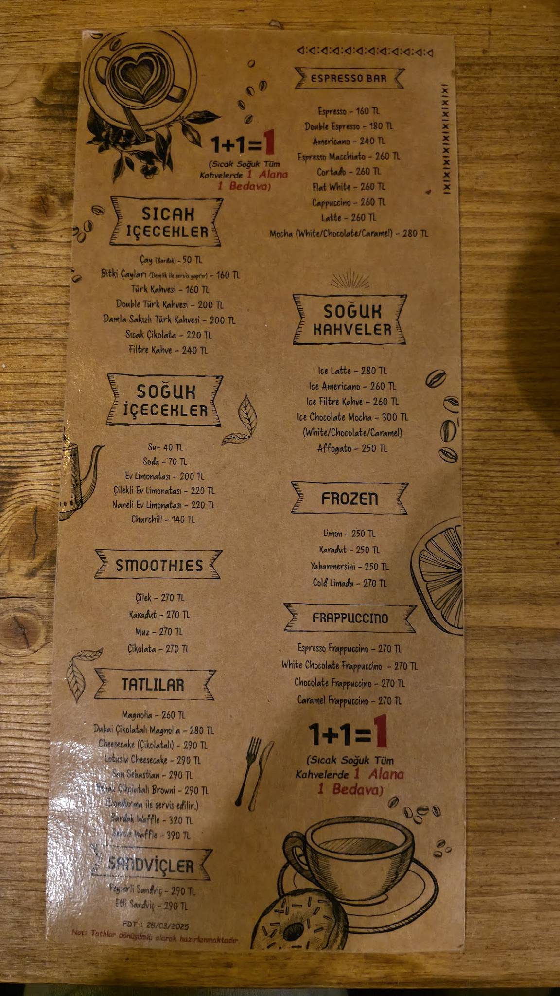 LİMADA COFFEE BOZCAADA меню