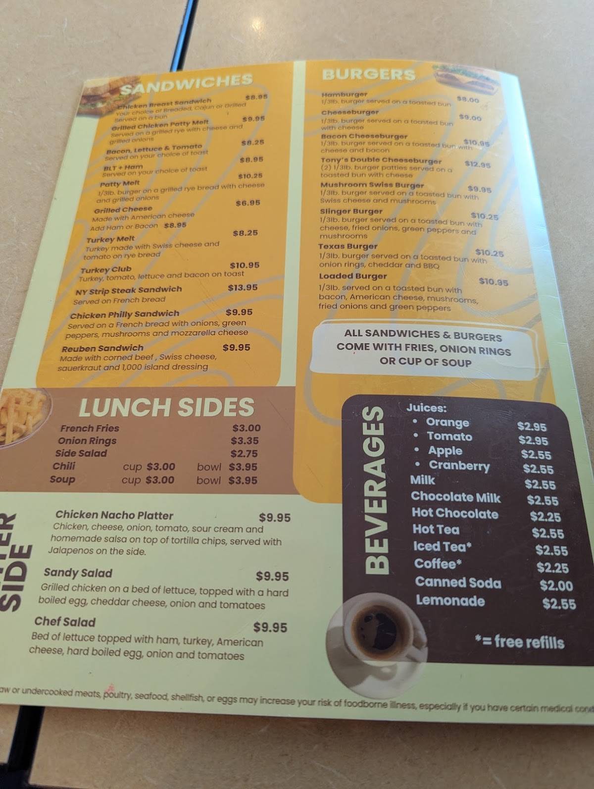 Lina’s Cafe’ меню