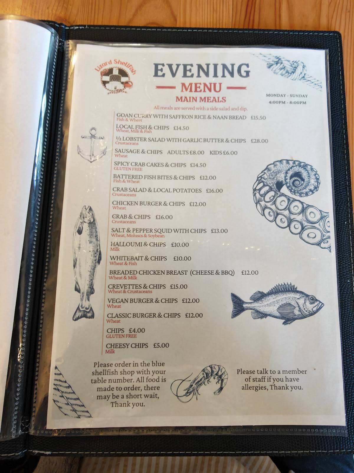 Lizard Shellfish меню