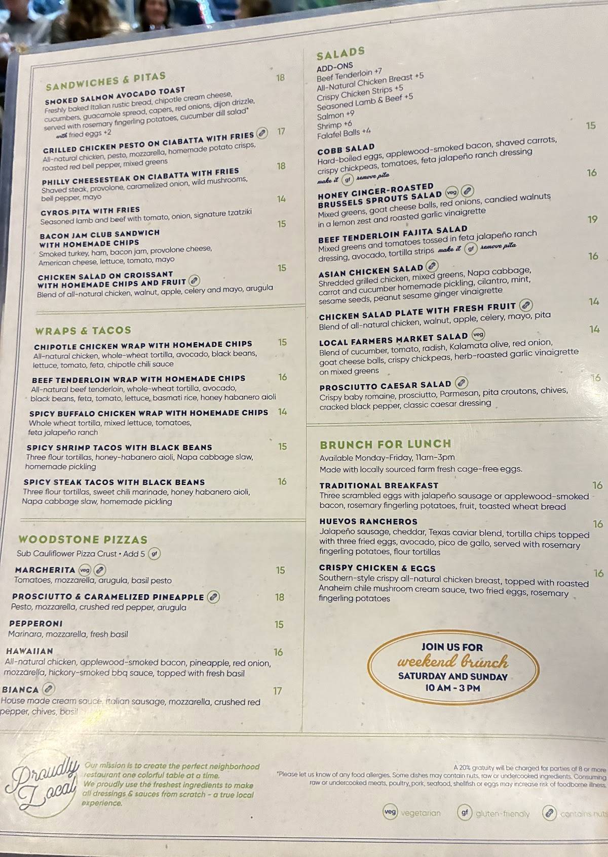 Local Table меню