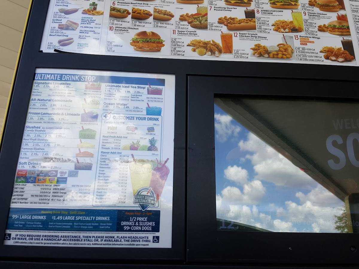 Sonic Drive-In меню