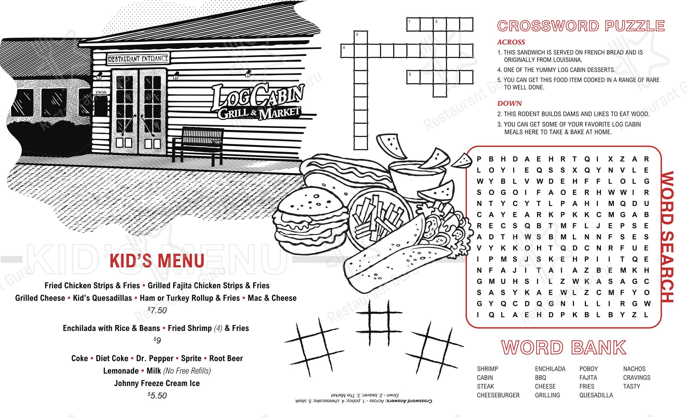 Коктейльная карта барбекю Log Cabin - Grill & Market
