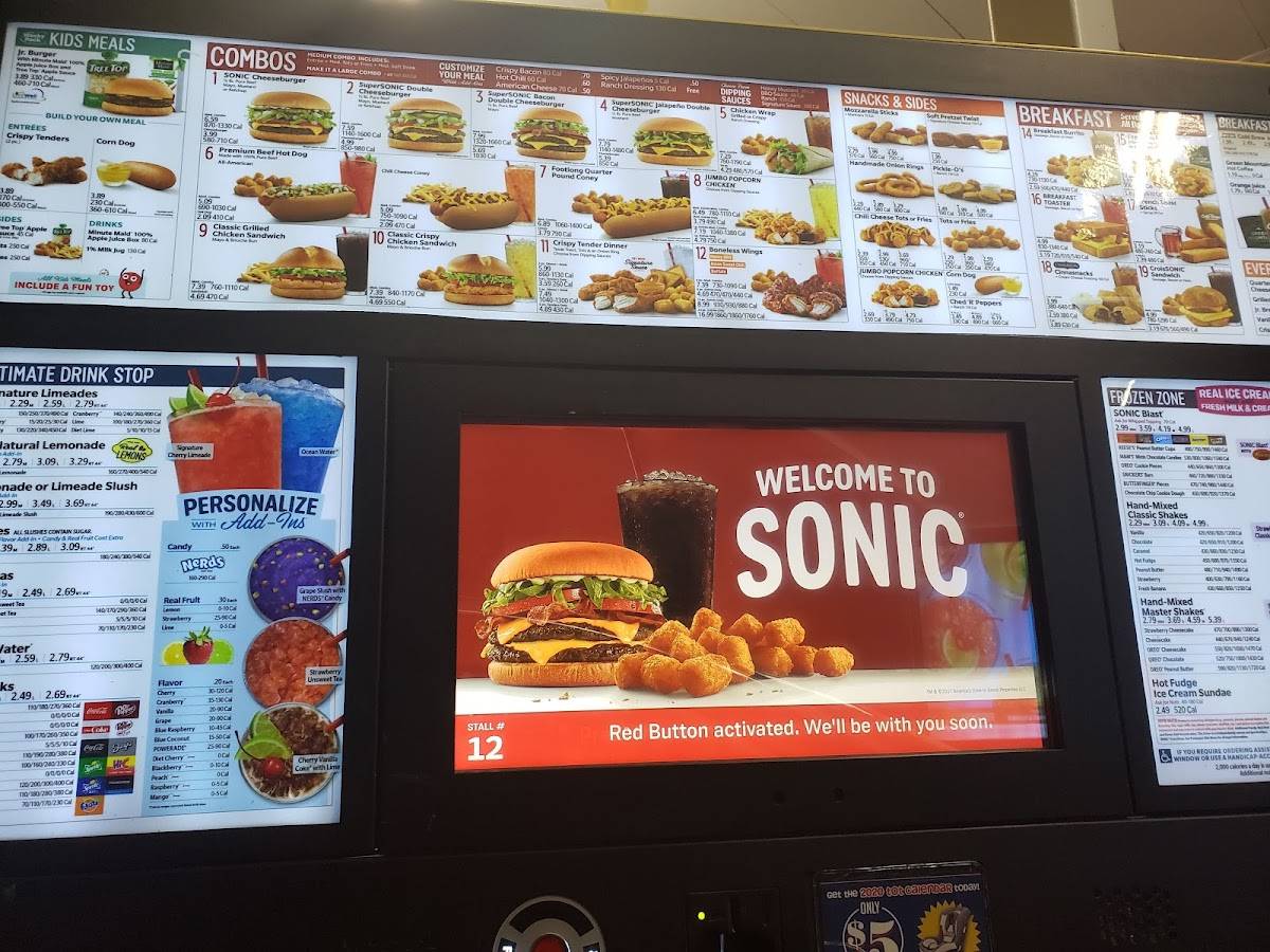 Sonic Drive-In меню