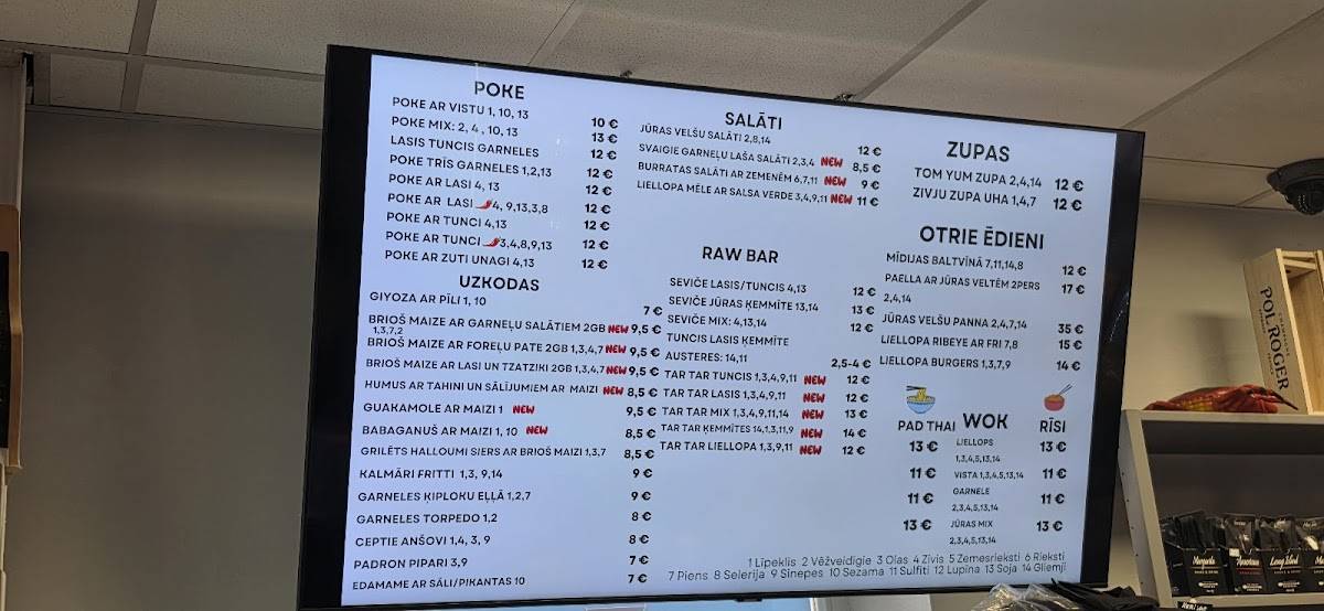 MAJOR MARKET RIGA меню