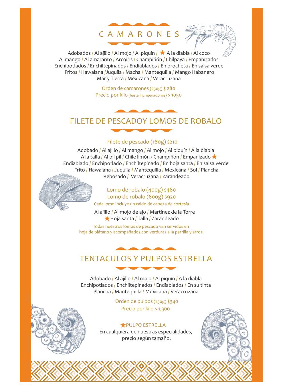 MARISCOS Juquila меню