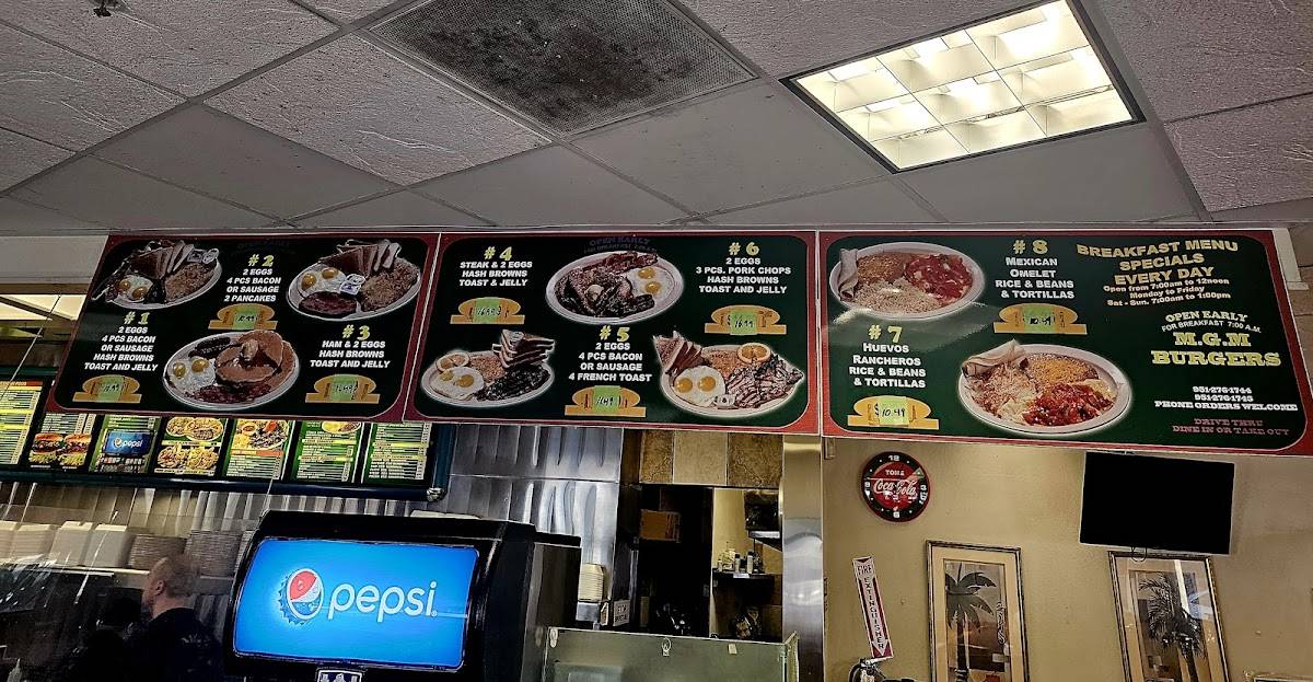 MGM Burgers меню