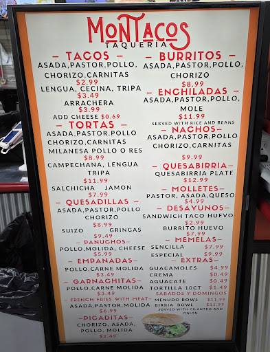 MONTACOS меню
