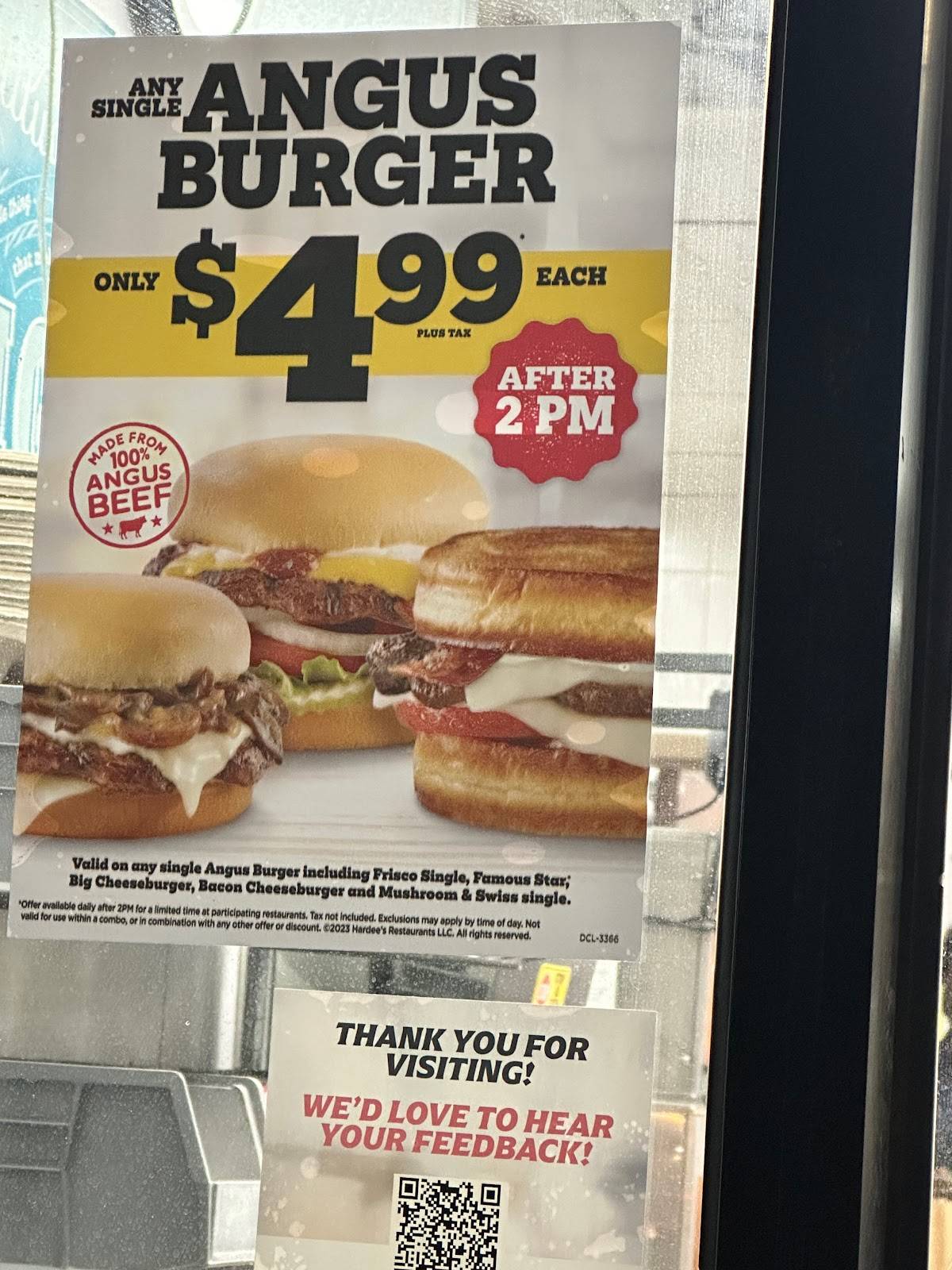 Hardee's меню