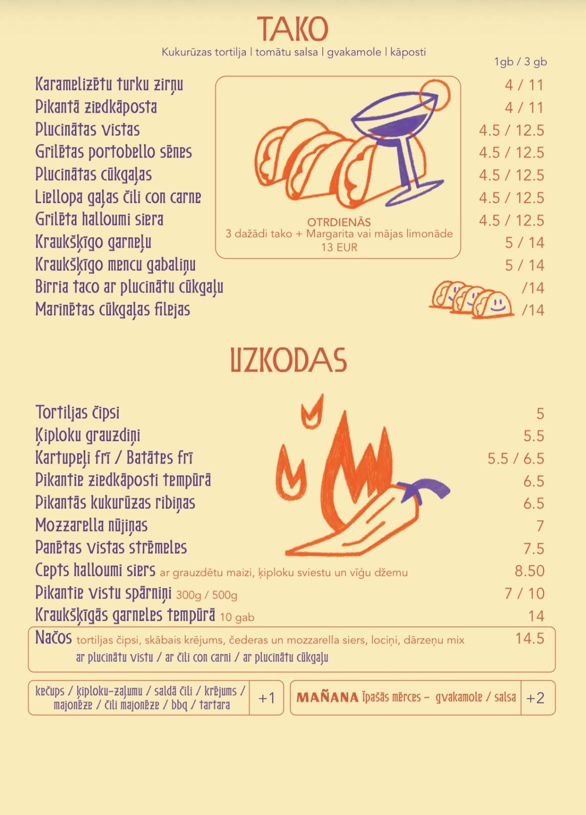 Mañana меню
