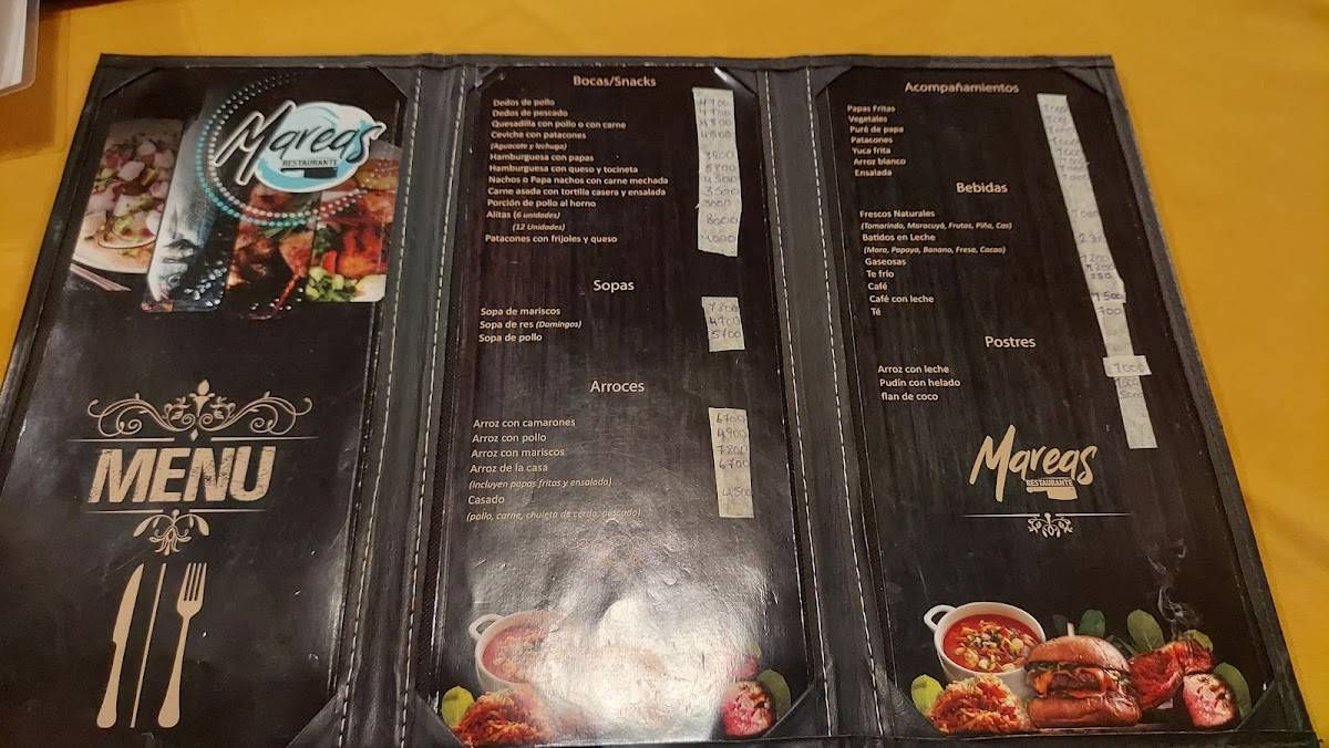 Mareas меню