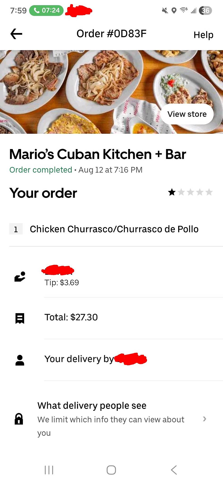 Mario's меню